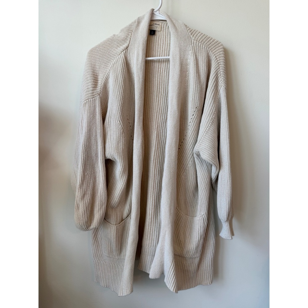 Universal Thread Womens XL Cream Beige Ribbed Knit Open Front Cardigan Sweater